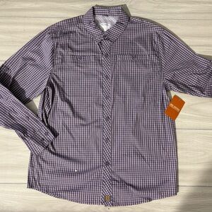 Reel Legends Men's Purple Plaid Button Down Shirt